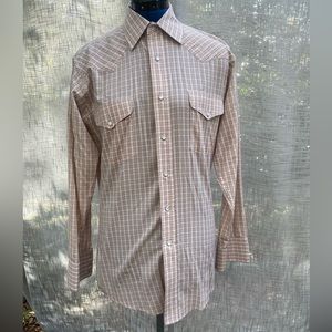 Panhandle Slim plaid western snap front long sleeve collared shirt